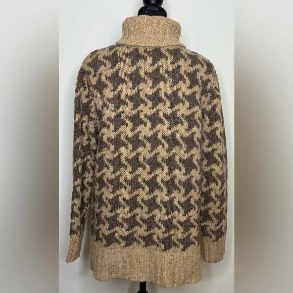 Nordic design wool blend turtleneck fisherman sweater split hem size medium EUC - Picture 5 of 7